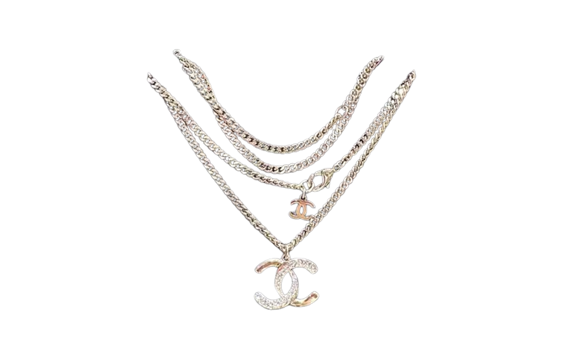 CHANEL Gold Rhinestone Double C Pendant Necklace Sweater Chain ABD040-B15387-NU491 圖 2