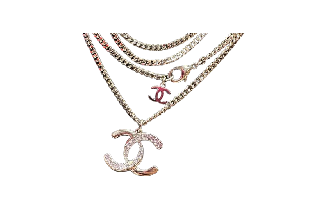 CHANEL Gold Rhinestone Double C Pendant Necklace Sweater Chain ABD040-B15387-NU491 圖 3