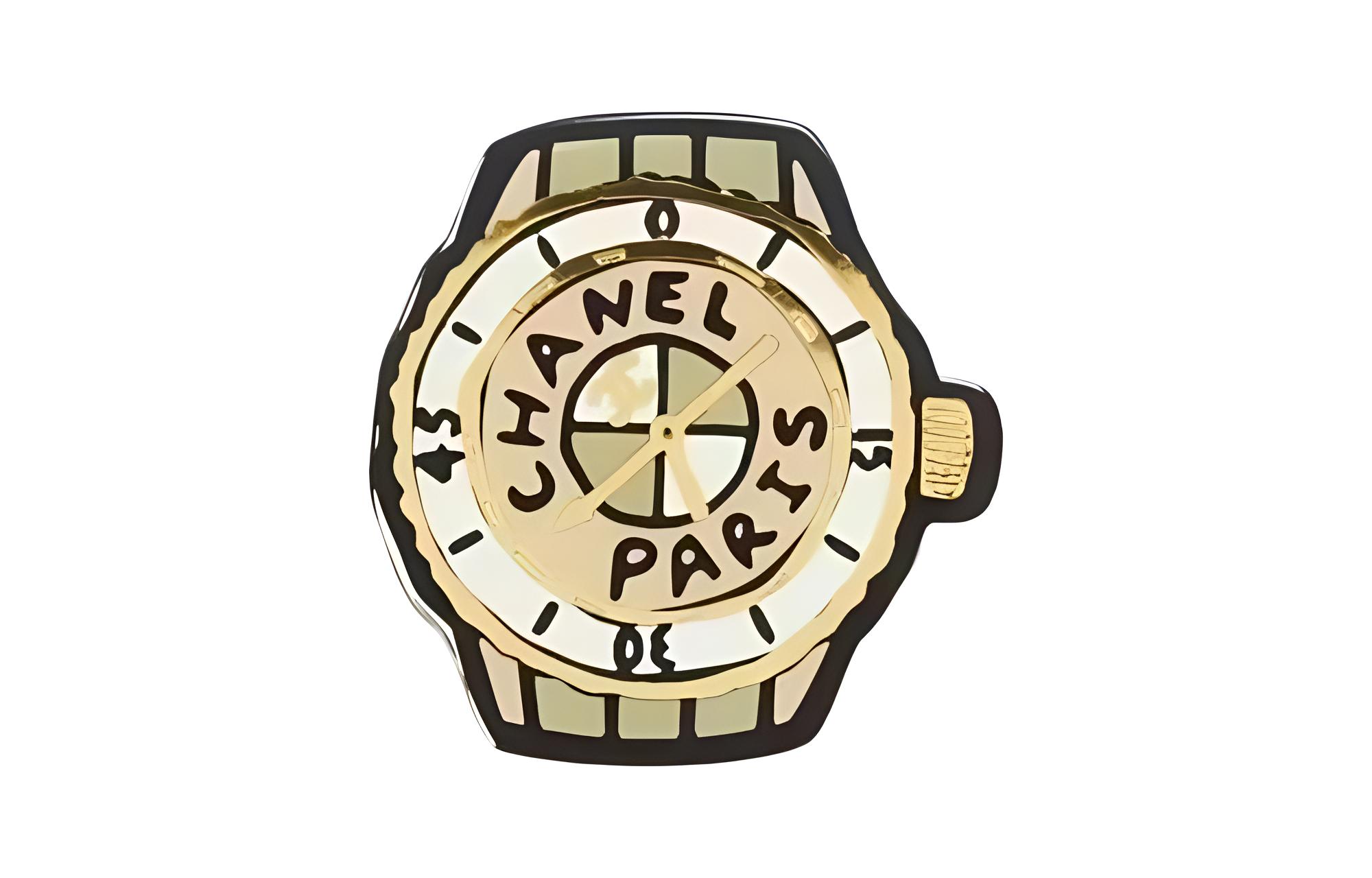 CHANEL Gold Watch Design Brooch Unisex Couple Style. ABB394-B13569-NQ147