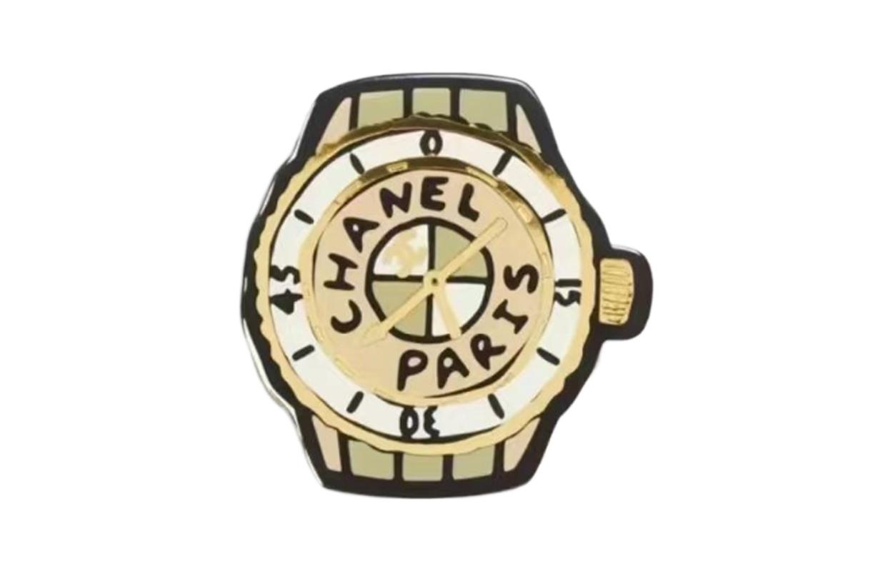 Order CHANEL 金色手錶設計胸針 男女情侶款式. ABB394-B13569-NQ147