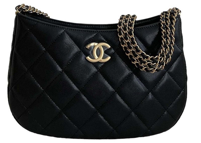 Chanel Grained Calfskin 24C Hobo Bag Black (AS4612)