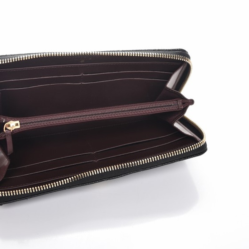 Chanel Gusset Zip Around Wallet Quilted Caviar Gold-tone Large Black 圖 3