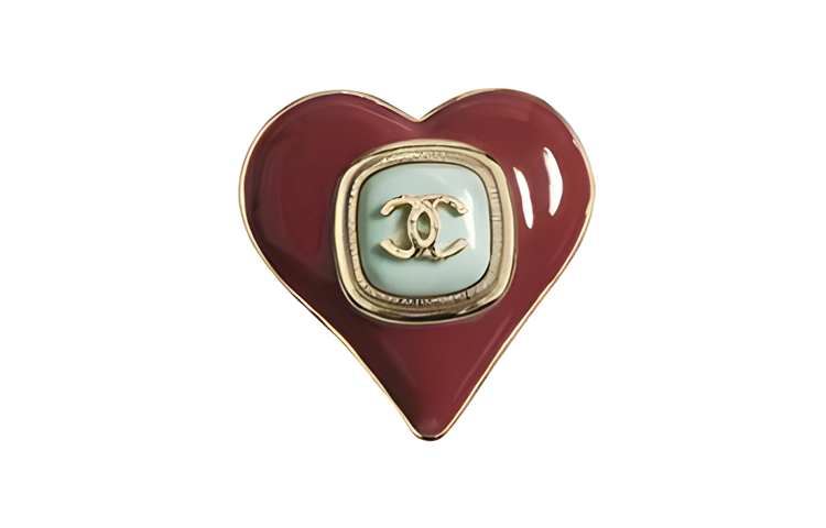 CHANEL Heart-Shaped Resin Brooch Red. AB7085-B06914-NF620 圖 2