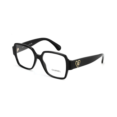 Chanel Heart-Shaped Square Optical Glasses Black Frame Unisex Couple Edition. CH3438-C501