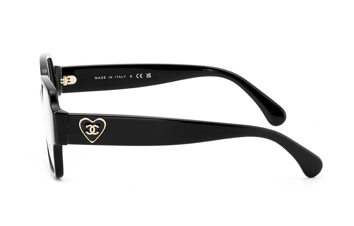 Shop 香奈儿心形方框眼镜黑色框男女情侣款。 CH3438-C501