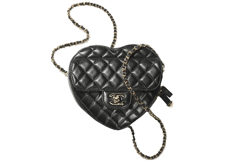 Chanel Heart Bag 22S Black Lambskin