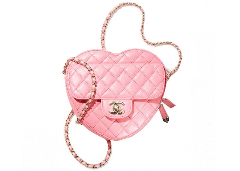 Chanel Heart Bag 22S Coral Pink Lambskin