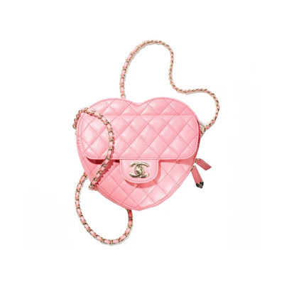 Chanel Heart Bag 22S Coral Pink Lambskin