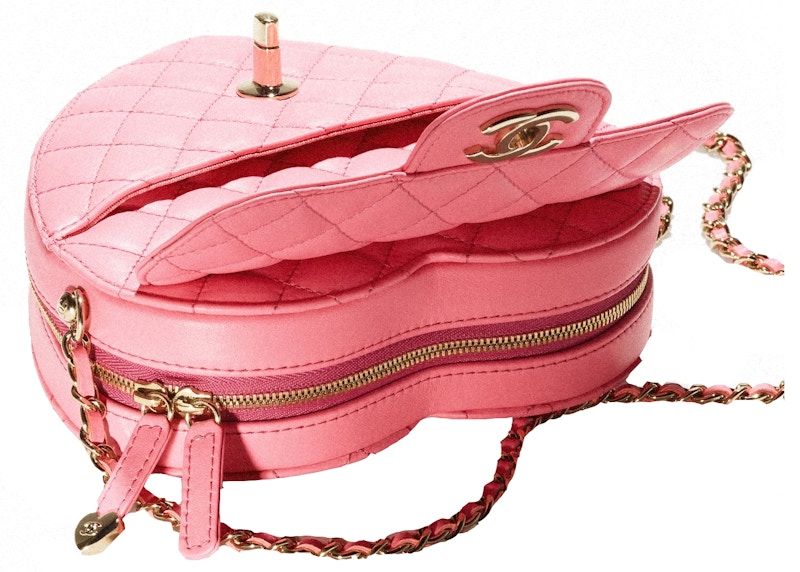 Chanel Heart Bag 22S Coral Pink Lambskin 圖 2