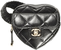 Chanel Heart Clutch With Chain 22S Black Lambskin Chanel Heart Clutch With Chain 22S Black Lambskin