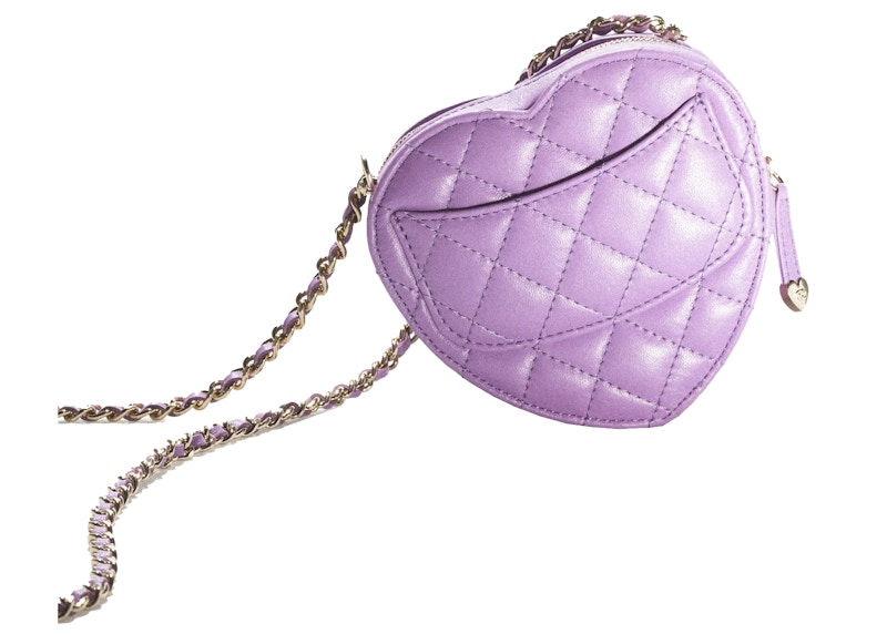 Chanel Heart Clutch With Chain 22S Purple Lambskin 圖 2
