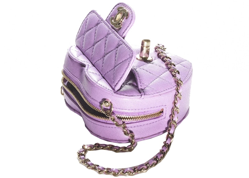 Chanel Heart Clutch With Chain 22S Purple Lambskin 圖 3