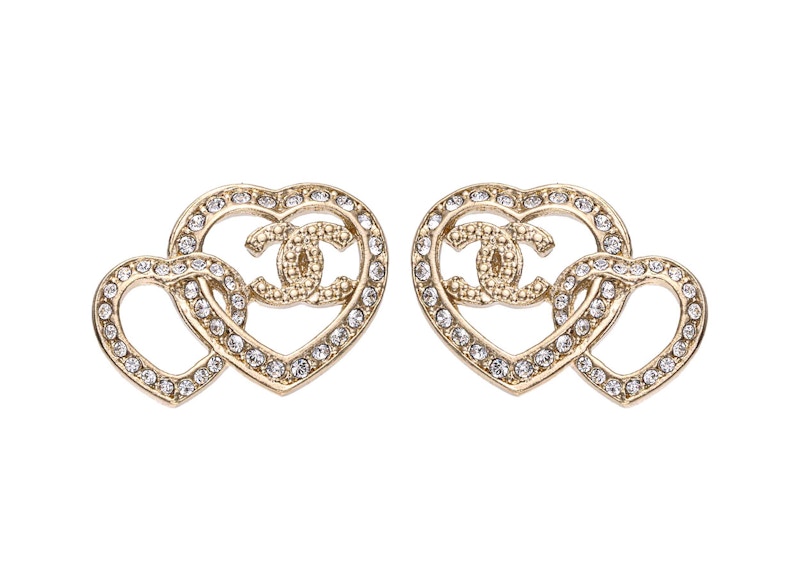 Chanel Heart Shape CC Earrings Gold (ABB666)