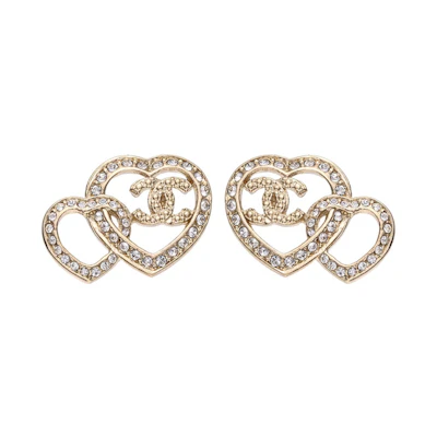 Chanel Heart Shape CC Earrings Gold (ABB666)