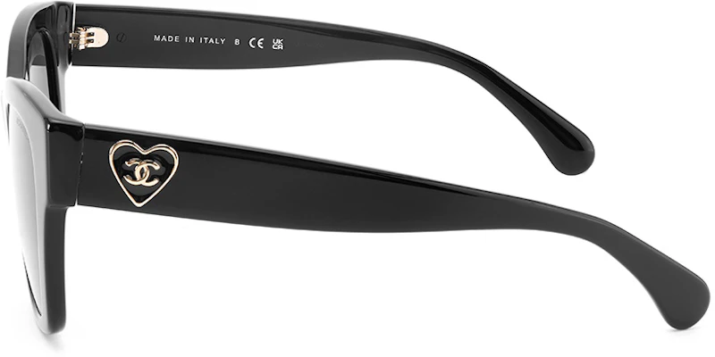 香奈儿亚洲限定款心形墨镜 长方形灰色镜片黑色 男女通用 CH5478A-C501 Lookbook 香奈儿亚洲限定款心形墨镜 长方形灰色镜片黑色 男女通用 CH5478A-C501