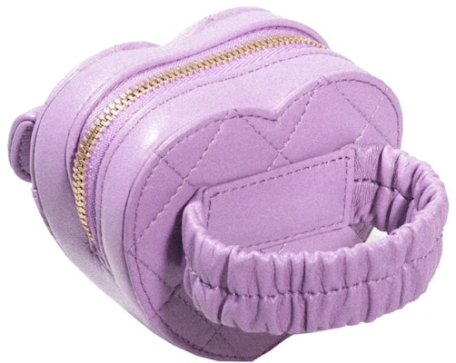 Buy Chanel Heart Zipped Arm Coin Purse 22S Purple Lambskin Novelship