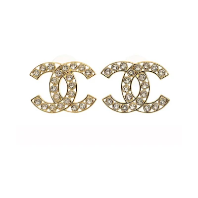 Chanel Hollow CC Logo Earrings Gold (ABA870)