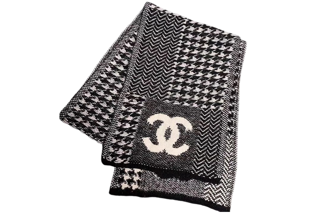 CHANEL Houndstooth Fashion Trend Unisex Knit Scarf AA8623809334