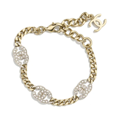 Chanel Interlocking Bracelet Gold/Silver/Crystal