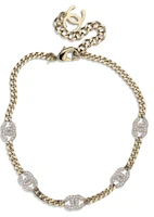 Chanel Interlocking Choker Necklace Gold/Silver/Crystal Chanel Interlocking Choker Necklace Gold/Silver/Crystal