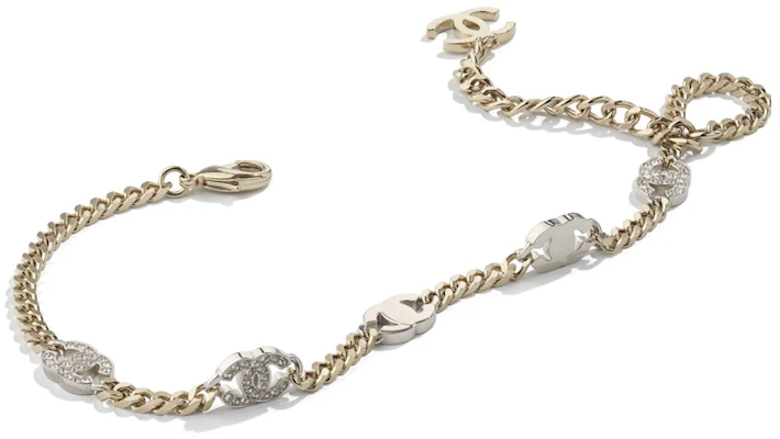 Kalung Choker Chanel Interlocking Emas/Perak/Kristal Order Kalung Choker Chanel Interlocking Emas/Perak/Kristal