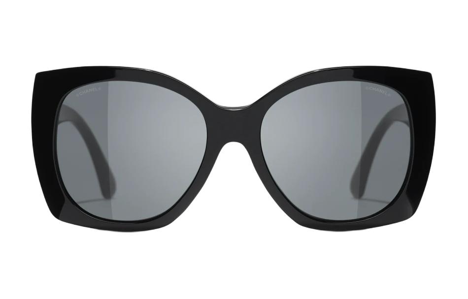 CHANEL Irregular Design Black Sunglasses Unisex Couple Style CH5519-C501/S4