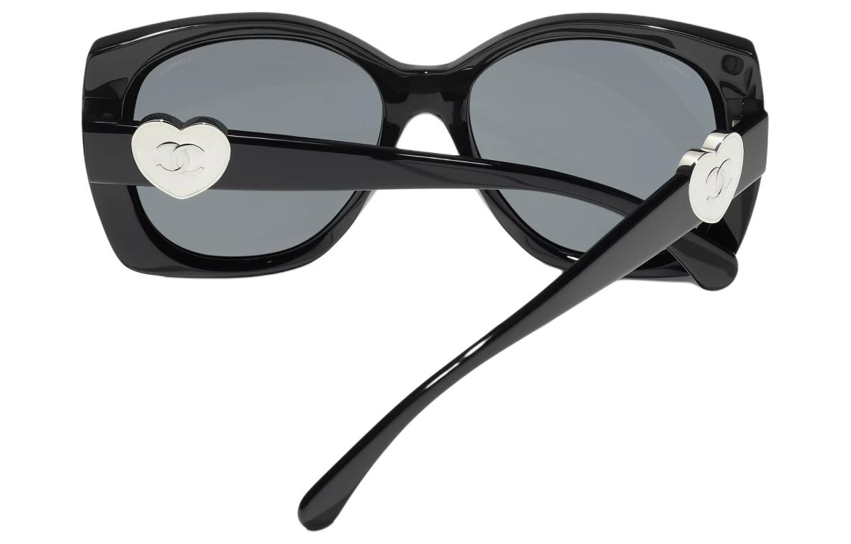 Shop 香奈儿不规则设计黑色墨镜男女情侣款 CH5519-C501/S4