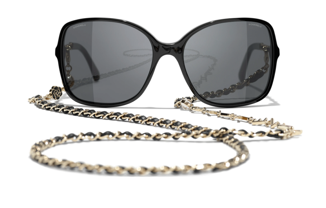 CHANEL Irregular Frame Sunglasses Black with Logo - Unisex Couple Style. Q-C622/S4,A40911-X06074-S2214 圖 3