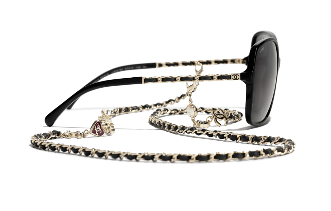 CHANEL Irregular Frame Sunglasses Black with Logo - Unisex Couple Style. Q-C622/S4,A40911-X06074-S2214 圖 4