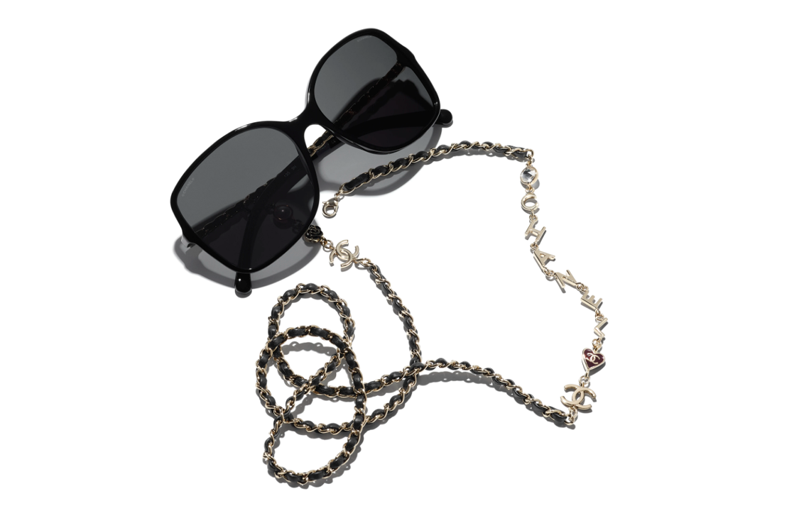 CHANEL Irregular Frame Sunglasses Black with Logo - Unisex Couple Style. Q-C622/S4,A40911-X06074-S2214 圖 5