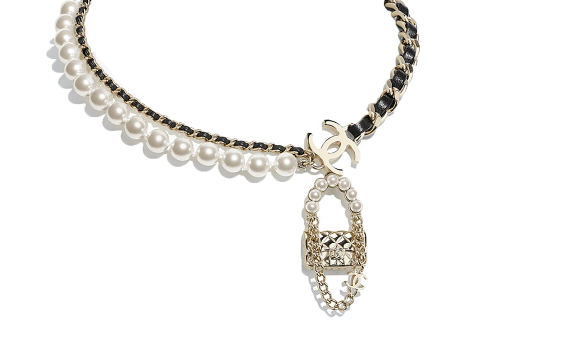 CHANEL Lambskin Choker Necklace with Glass Pearls. AB6125-B05546-NC156 圖 2