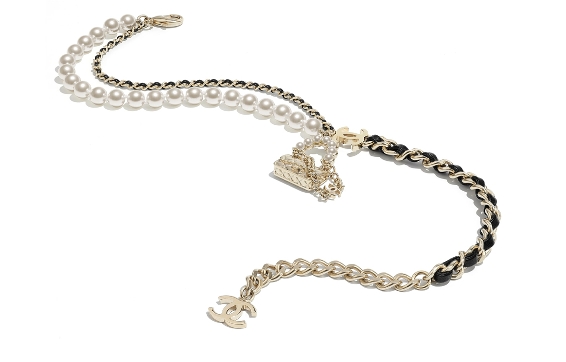 CHANEL Lambskin Choker Necklace with Glass Pearls. AB6125-B05546-NC156 圖 4