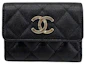 Buy Chanel Tarjetero Negro Tri-Fold con Gran Logo CC (AP3141)