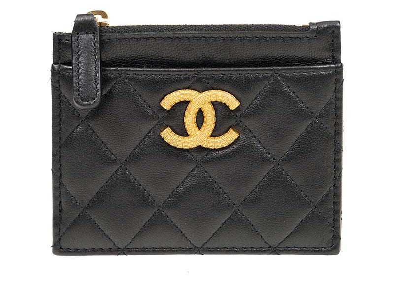 Buy Dompet Syiling Zip Chanel CC Emas Besar Hitam (AP3408)