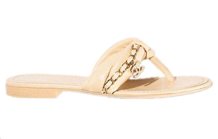 Chanel Leather and Metal Slide 'Beige' 圖 2