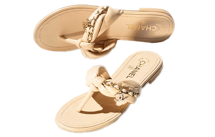 Chanel Leather and Metal Slide 'Beige' 圖 4