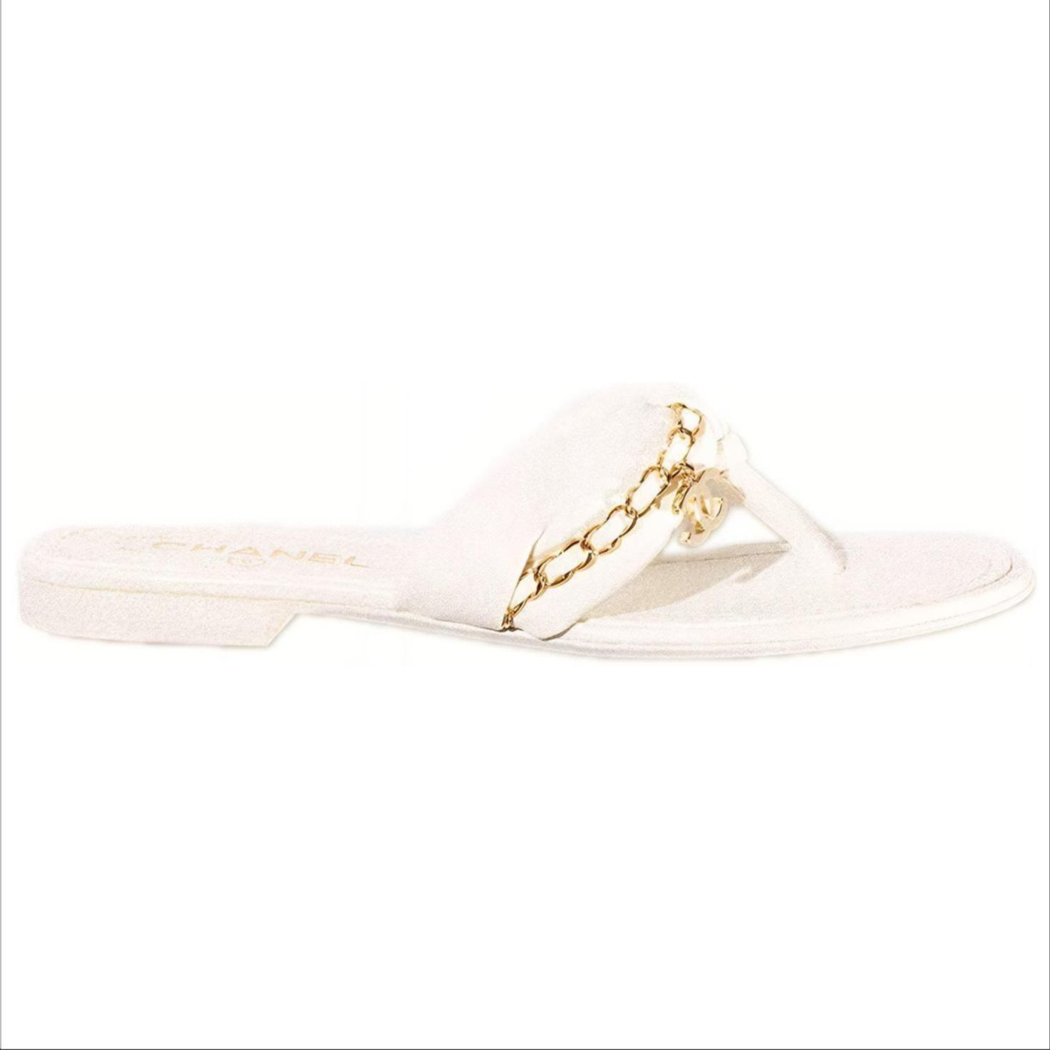 Chanel Leather and Metal Slide 'White' 圖 2