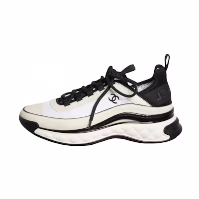 Chanel Leather Logo Low-Top Sneakers 'Beige Black'