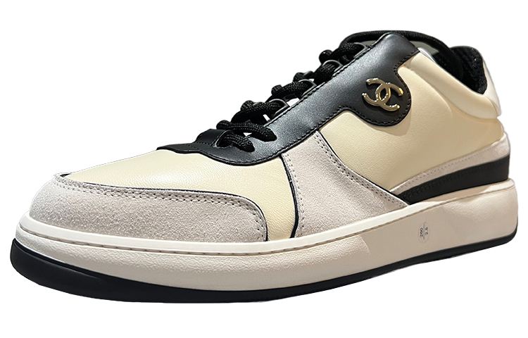 Chanel Leather Round Toe Lace-Up Low Top 'White' 圖 2