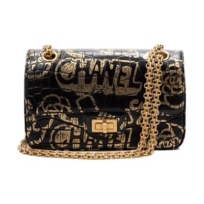 Chanel Limited Edition Mini Timeless Graffiti Reissue Black