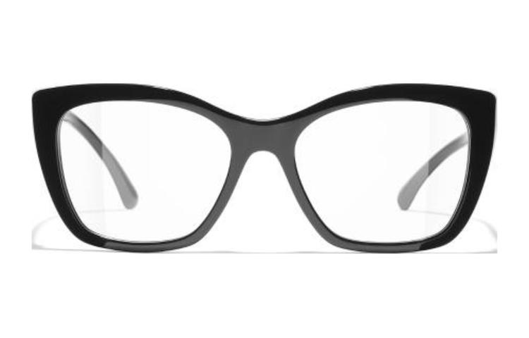 CHANEL Logo Acetate Butterfly Sunglasses Men Black CH3460C622