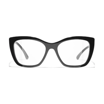 CHANEL Logo Acetate Butterfly Sunglasses Men Black CH3460C622