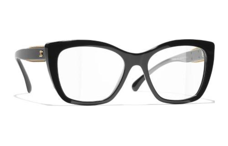 Lookbook 香奈兒Logo黑色醋酸質蝶形男士太陽眼鏡 CH3460C622