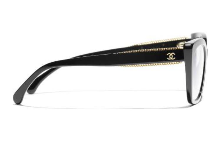 Shop 香奈兒Logo黑色醋酸質蝶形男士太陽眼鏡 CH3460C622