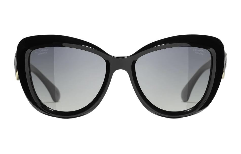 CHANEL Logo Acetate Butterfly Sunglasses Unisex Black. C622/S8,A71587-X02016-S2218 圖 2