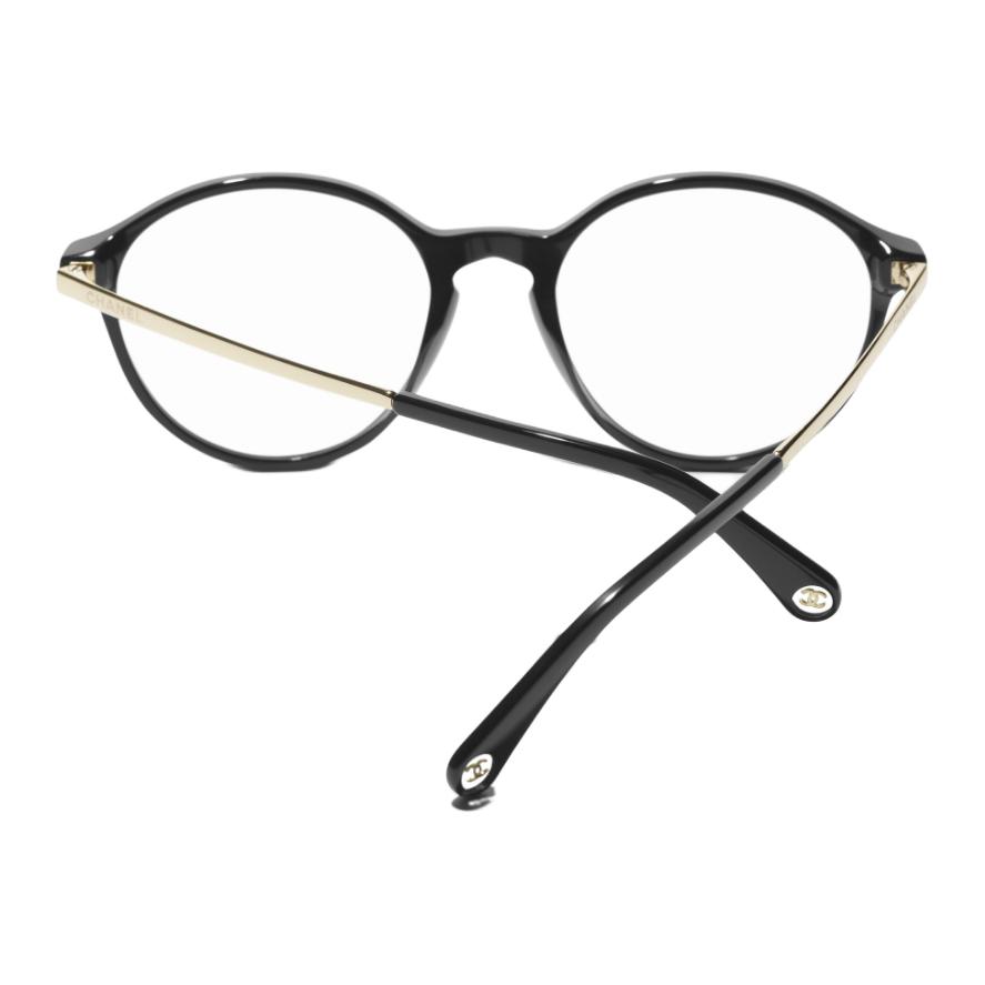 Purchase CHANEL Cermin Mata Unisex Bingkai Hitam Logo Acetate Rekaan Tidak Sekata. CH3468U-C622