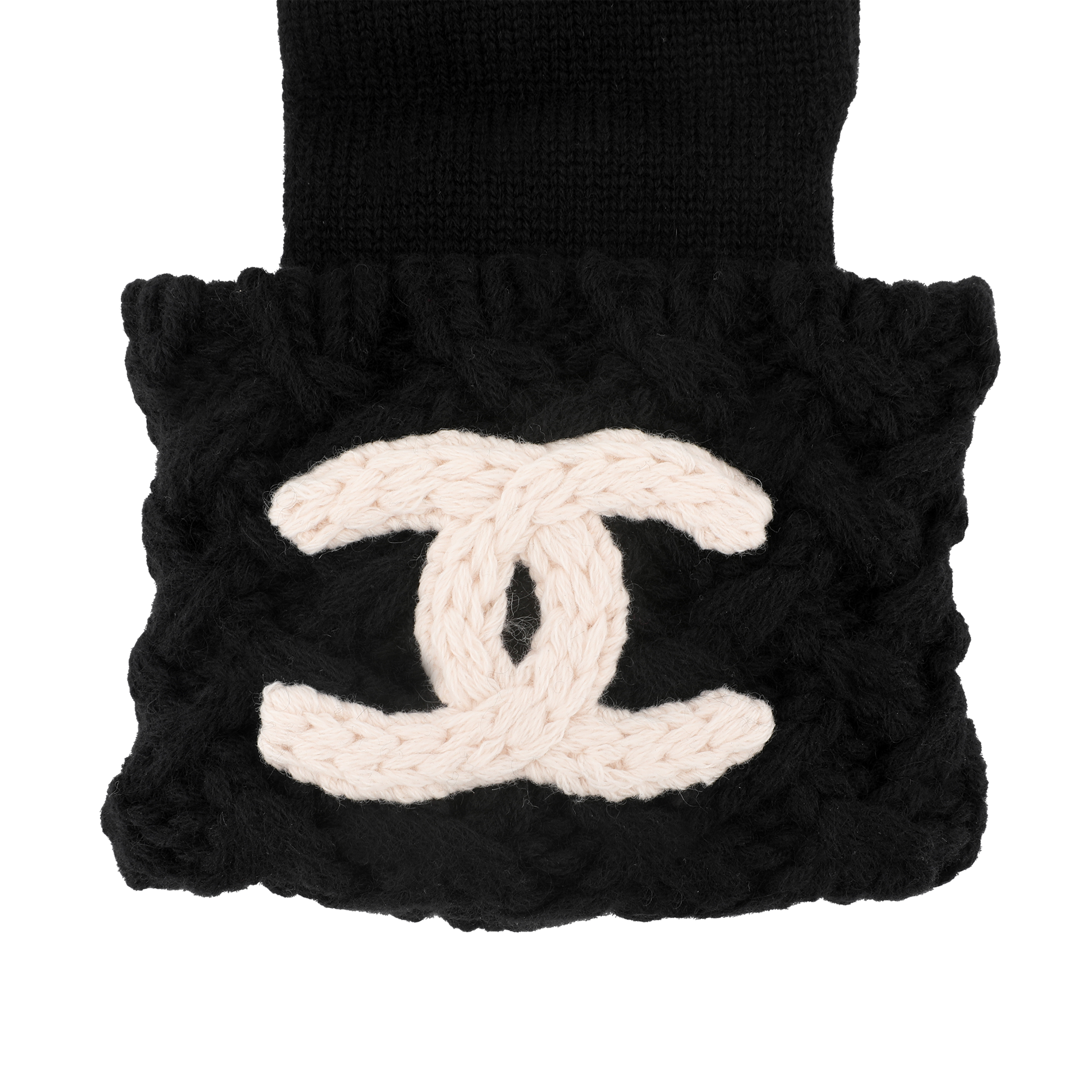 CHANEL Logo Cashmere Knit Gloves Unisex Black AA7874-B06748-94305 圖 4