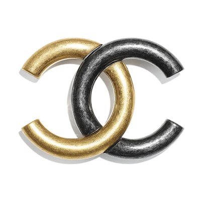 CHANEL Logo Metal Brooch Pin AB5828-B05073-NB448