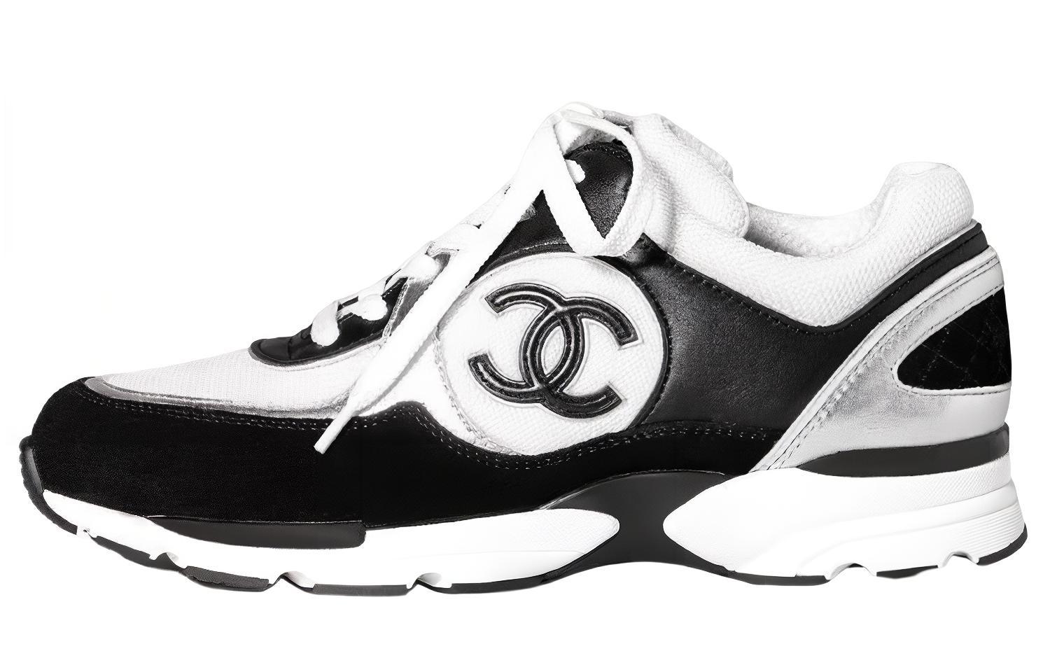 Chanel Logo Sneaker 'Black White'