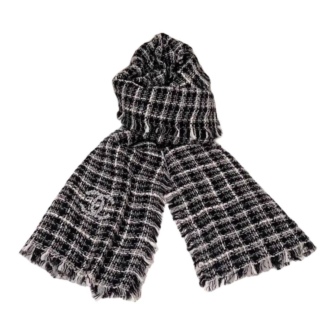 Order 香奈儿Logo羊毛围巾 - 黑色情侣款男女通用 AAA549B18355NZZ92